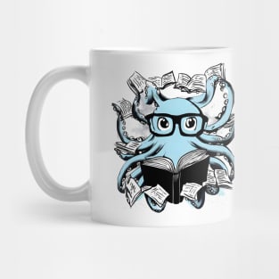 Octopus and reading knowledge with japanese ink Mug